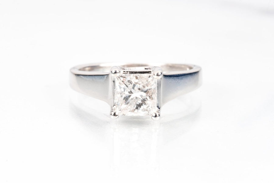 White Gold 1.04ctw Princess Cut Diamond Engagement Ring - Giorgio Conti Jewelers